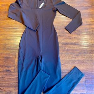 SKIMS all in one scoop neck long sleeve onsie